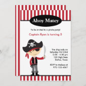 パイレートボーイ誕生日招待状 招待状 (正面/裏面)