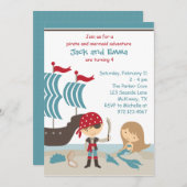 パイレート&マーメイド招待状 招待状 (正面/裏面)