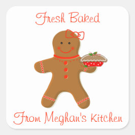 パイレーベル付きジンジャーブレッド スクエアシール
