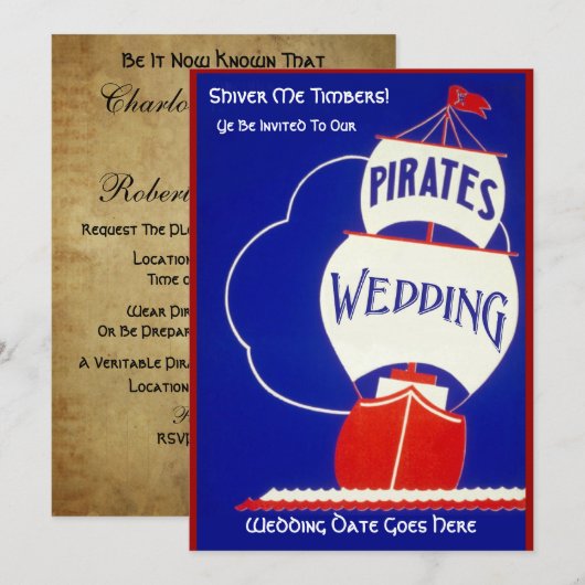 パイレ結婚ーツ 招待状 (正面/裏面)