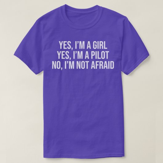 パイロットおもしろいガールYesイムアガールT Tシャツ (デザイン正面)