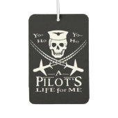 パイロットおもしろいスカルクロスフラワーズパイレーツユーモア カーエアーフレッシュナー (正面)