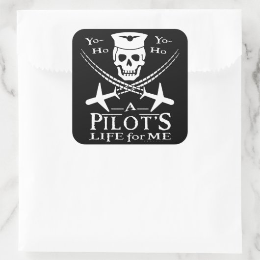 パイロットおもしろいスカルクロスフラワーズパイレーツユーモア スクエアシール (バッグ)