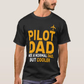 パイロットおもしろいパパパイロット航空航空機用芸術 Tシャツ (正面)