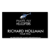 パイロットが飛ぶヘリコプター マグネット名刺 (正面)
