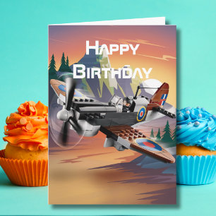 パイロットが飛行機を操縦、クールな航空の誕生日 カード