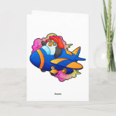 パイロットとして飛行機を操るペンギン カード (裏面)