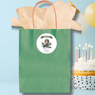 パイロットとクラシック飛行機と雲の男の子の1歳の誕生日 ラウンドシール
