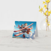 パイロットと航空愛好家の誕生日カード カード (黄色い花)