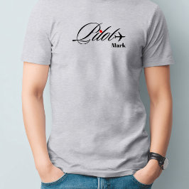 パイロットと飛行機のシンプルなカスタムカップルデザイン Tシャツ