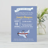 パイロットと飛行機のベビーシャワー招待状 招待状 (スタンド正面)