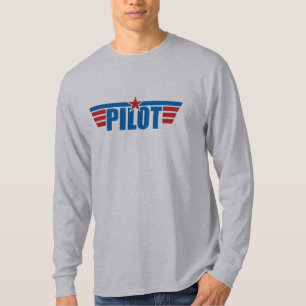 パイロットによってはバッジ-航空--が飛びます Tシャツ