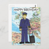 パイロットにハッピーバースデー ポストカード (正面/裏面)