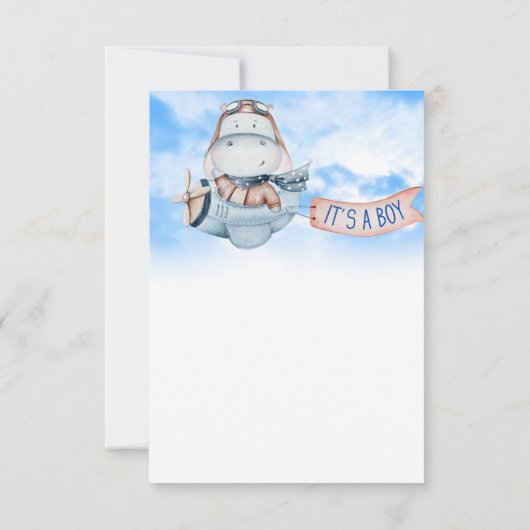 パイロットのヒポが男の子を発表 招待状 (裏面)