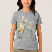 パイロットのヘルメットの可愛いバンニー トライブレンドTシャツ (正面)