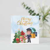 パイロットのユニフォームとクリスマスをテーマにした シーズンカード (スタンド正面)