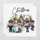 パイロットのユニフォームとクリスマスをテーマにした シーズンカード (正面/裏面)