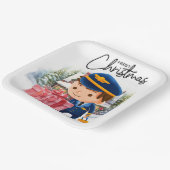 パイロットのユニフォームとクリスマスをテーマにした ペーパープレート (傾斜あり)