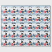 パイロットのユニフォームとクリスマスをテーマにした ラッピングペーパー (フラット)