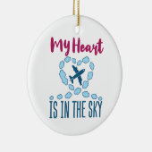 パイロットの妻ハートが空にいる セラミックオーナメント (右)