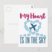 パイロットの妻 私のハートは空に ポストカード (正面/裏面)