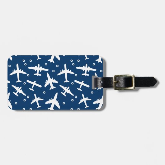 パイロットの航空機搭乗員が紺の模様 ラゲッジタグ (正面横)