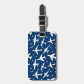 パイロットの航空機搭乗員が紺の模様 ラゲッジタグ (正面縦)