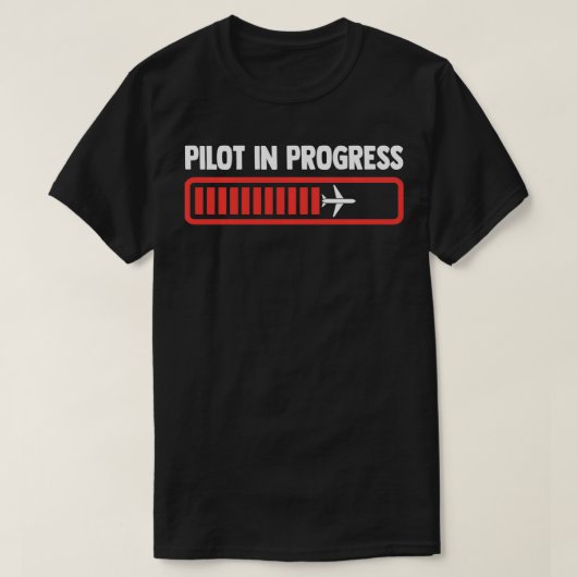 パイロットの進行おもしろい中の将来パイロット航空便 Tシャツ (デザイン正面)