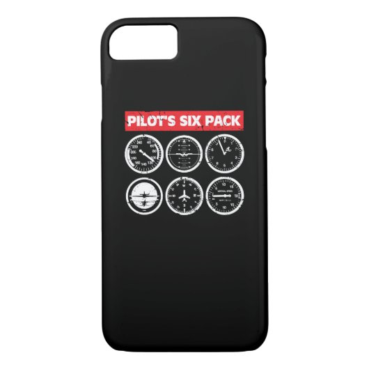 パイロットの6パック飛行楽器の航空 Case-Mate iPhoneケース (裏面)