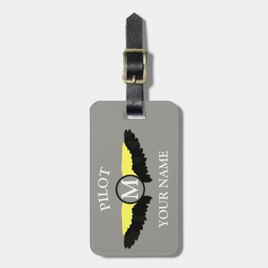パイロットまたは飛行機の小屋の乗組員 ラゲッジタグ (正面縦)