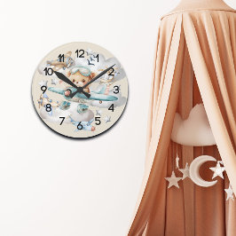 パイロットカスタムテディベア子供部屋 ラウンド壁時計