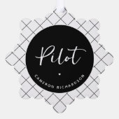 パイロットカスタム航空学校の卒業エレガント オーナメントカード (裏面)