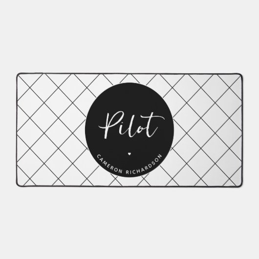 パイロットカスタム航空学校の卒業エレガント デスクマット (正面)