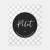 パイロットカスタム航空学校の卒業エレガント フリースブランケット (正面)