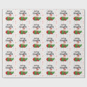 パイロットサンタ飛んでいるクロース雪片と空 ラッピングペーパー (フラット)