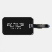 パイロットスカルおもしろい飛行機海賊ユーモア|カスタム件 ラゲッジタグ (裏面横)