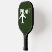 パイロットタイポグラフィと飛行機のミニマリストのパーソナライズ ピックルボールラケット (左)