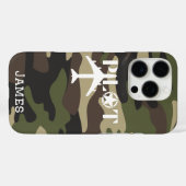 パイロットタイポグラフィと飛行機のミニマリストのパーソナライズ Case-Mate iPhoneケース (裏面 (横))