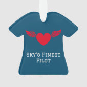 パイロットタイポグラフィと飛行機モダン, パーソナライズされた, オーナメント (裏面)