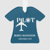 パイロットタイポグラフィと飛行機モダン, パーソナライズされた, オーナメント (正面)