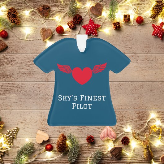 パイロットタイポグラフィと飛行機モダン, パーソナライズされた, オーナメント