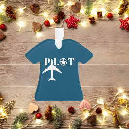 パイロットタイポグラフィ&軍隊飛行機，ミニマリスト オーナメント