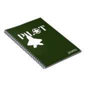 パイロットタイポグラフィ&軍隊飛行機,ミニマリスト ノートブック (右側)