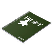 パイロットタイポグラフィ&軍隊飛行機,ミニマリスト ノートブック (左側)