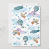 パイロットテディベアファースト誕生日キッズ 招待状 (裏面)