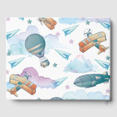 パイロットテディベア赤ちゃんシャワーの願いベビー ゲストブック (裏面)