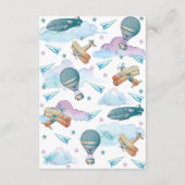 パイロットテディベア赤ちゃんシャワーゲーム エンクロージャーカード (裏面)