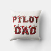 パイロットパパ クリスマスレター ライト オーナメント 面白い クッション (裏面)