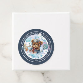 パイロットパーソナライズされたテディベア誕生日 – ベビーシャワー フェイバータグ