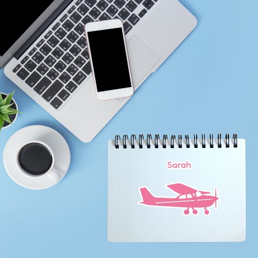 パイロットピンクセスナ名前をカスタムする ガーリー シール